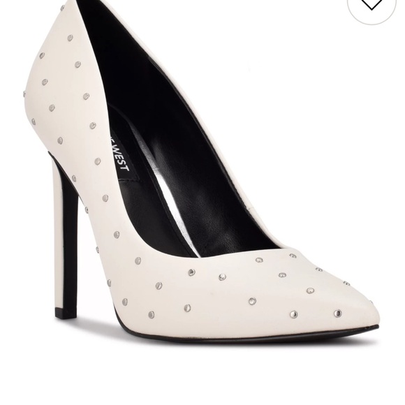Nine West Shoes - Nine West White Studded Heels